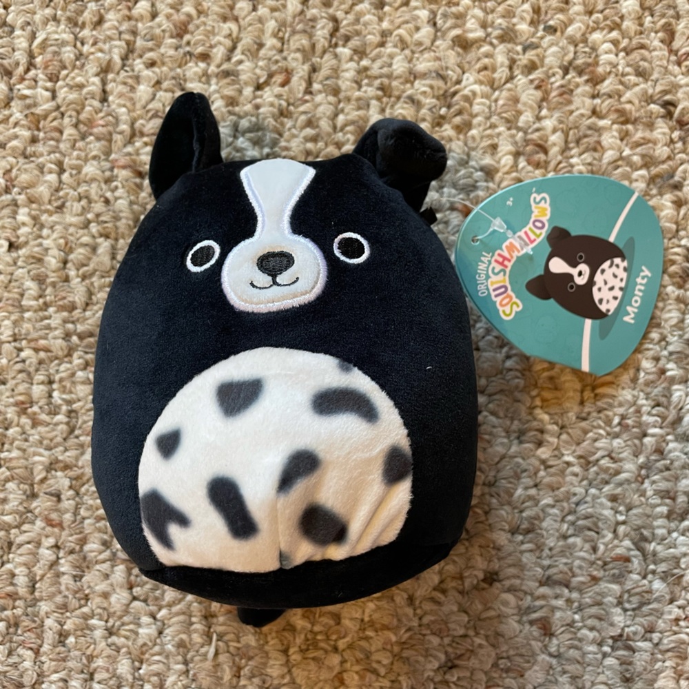 5” Monty the border collie Squishmallow NWT